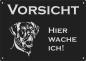 Preview: Aluminium Warnschild Deutsche Dogge VORSICHT Hier wache ich!